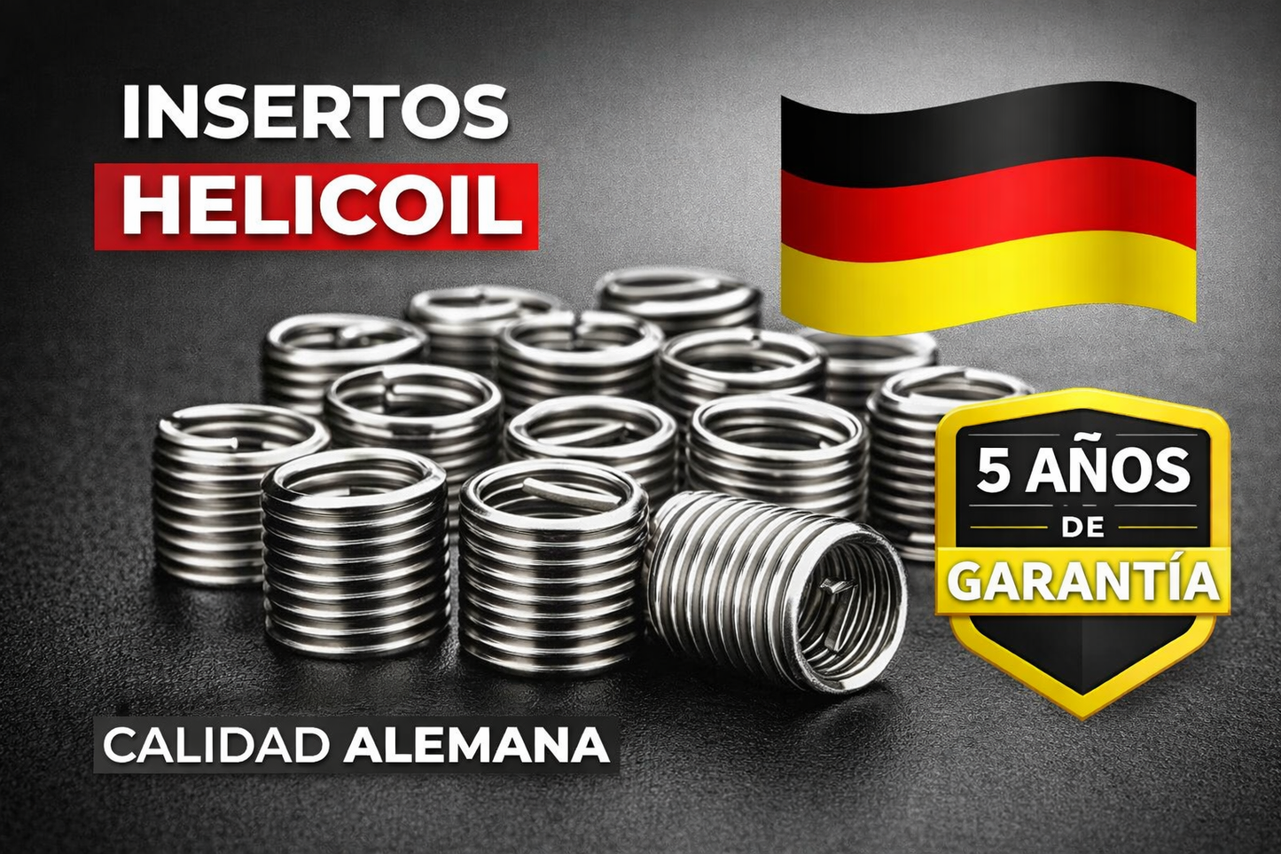Insertos de Rosca Helicoil Alemán x 100 Unidades Alta Resistencia