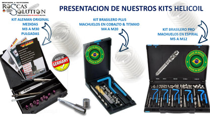 REPARADOR DE ROSCAS HELICOIL PROFESIONAL X 5 MEDIDAS