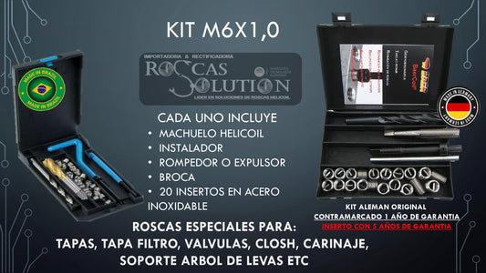 Kit Helicoil M6x1.0 Profesional para Reparación de Roscas