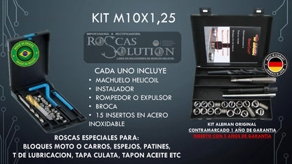 REPARADOR DE ROSCAS HELICOIL PROFESIONAL X 5 MEDIDAS