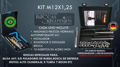 REPARADOR DE ROSCAS HELICOIL PROFESIONAL X 5 MEDIDAS