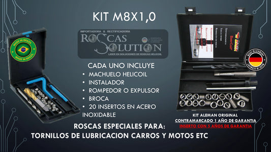 Kit Helicoil M8x1.0 Profesional para Reparación de Roscas